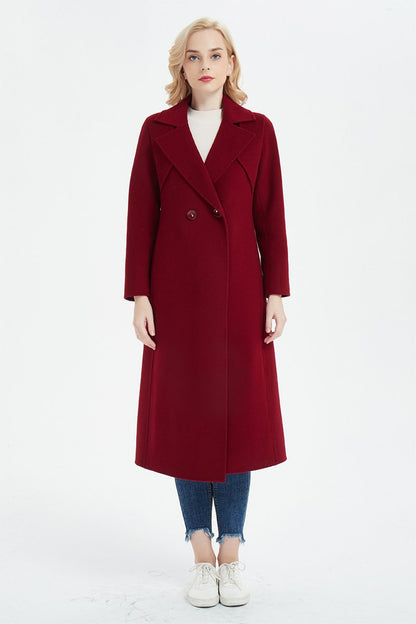Red wool coat, winter coat, womens coat, long coat, wool coat, winter wool coat, womens wool coat, long wool coat, pockets coat C1356