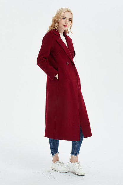 Red wool coat, winter coat, womens coat, long coat, wool coat, winter wool coat, womens wool coat, long wool coat, pockets coat C1356