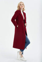 Load image into Gallery viewer, Red wool coat, winter coat, womens coat, long coat, wool coat, winter wool coat, womens wool coat, long wool coat, pockets coat C1356
