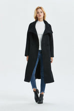 Load image into Gallery viewer, Black wool coat, Long coat, Warm winter coat, Belted coat, Womens coat, oversized coat, Loose coat, Plus size coat, black coat C1332
