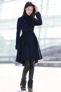 Gray coat, wool coat, Womens coat, womens coat, warm coat, winter wool coat, Asymmetrical coat, womens wool coat, pockets coat  C157
