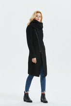 Load image into Gallery viewer, Asymmetrical Warm Winter Coat in Black C1327
