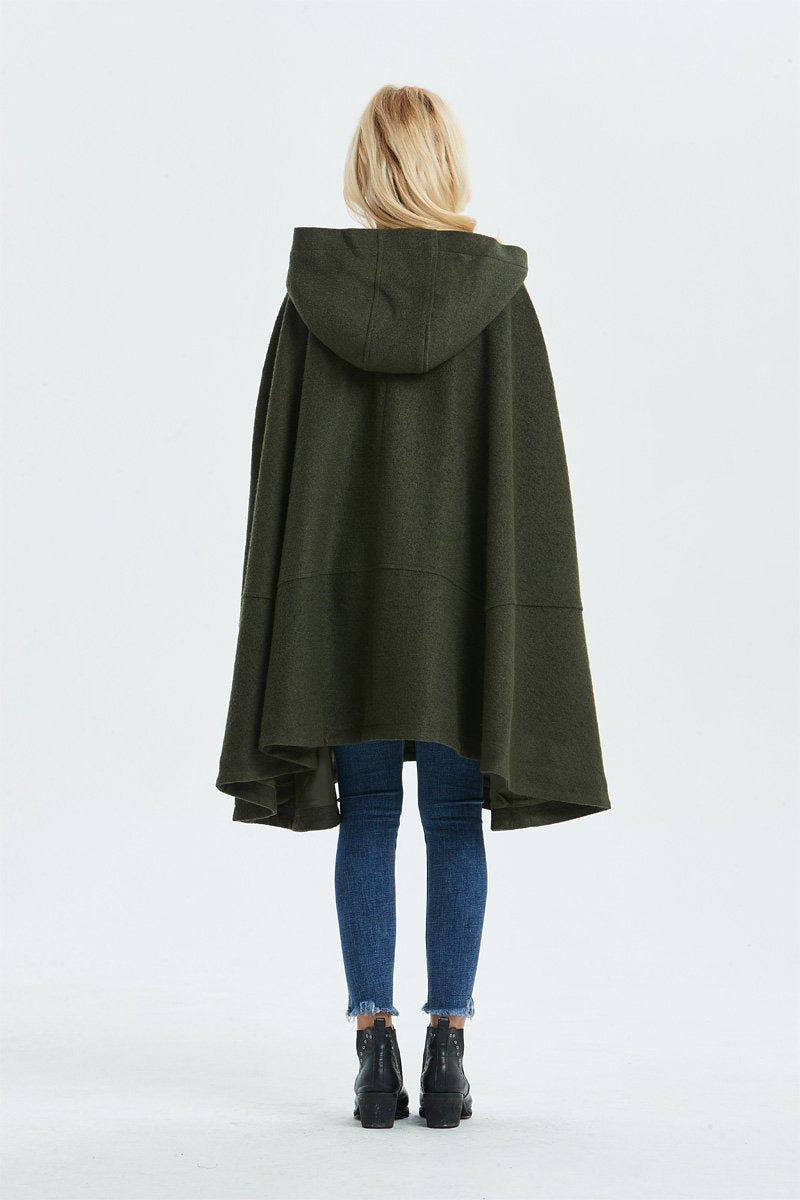 Women's wool cape coat for winter C1331