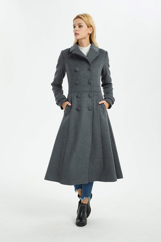 Gray winter wool coat, winter women coat, long gray wool coat, wool coat women, winter wool coat, warm coat, long warm coat C1369