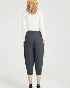 gray wool pants, womens pants, warm pants, pleated pants, winter pants, wool pants, casual pants, womens wool pants, winter wool pants C1359