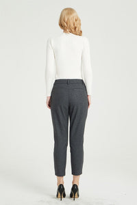 gray wool pants, gray pants, winter pants, wool pants, tapered pants, casual coat, womens pants, wool pants women, warm pants C1364