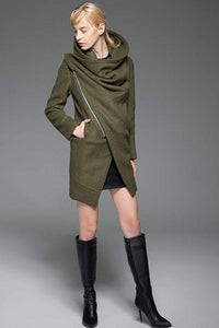 Black coat, Wool coat, winter coat, womens coat, black wool coat, Asymmetrical coat, warm winter coat, womens wool coat, warm coat C745