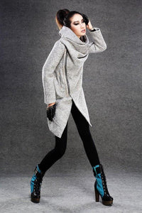 Black coat, Wool coat, winter coat, womens coat, black wool coat, Asymmetrical coat, warm winter coat, womens wool coat, warm coat C745