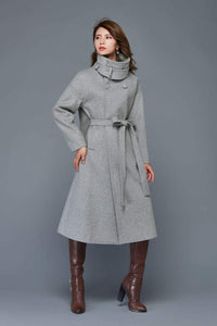 Black wool coat, Long coat, Warm winter coat, Belted coat, Womens coat, oversized coat, Loose coat, Plus size coat, black coat C1332