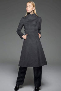 women's long wool trench coat  C1344
