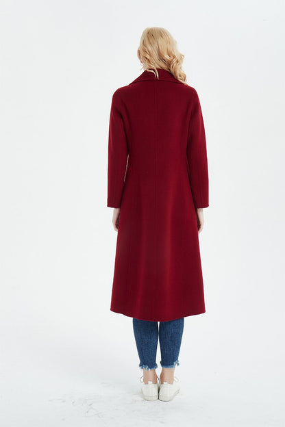 Red wool coat, winter coat, womens coat, long coat, wool coat, winter wool coat, womens wool coat, long wool coat, pockets coat C1356