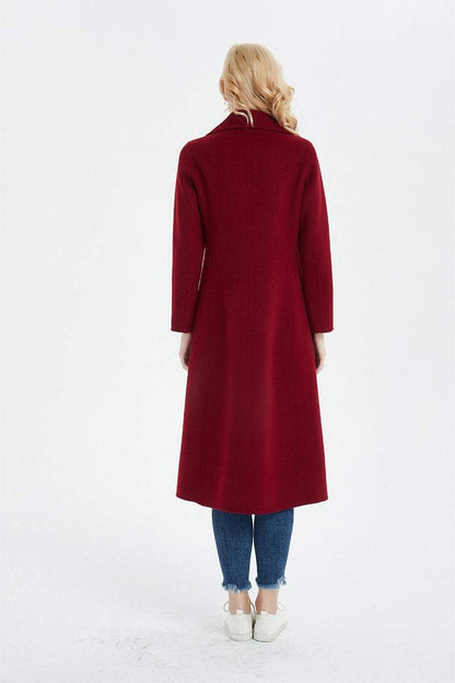 Red wool coat, winter coat, womens coat, long coat, wool coat, winter wool coat, womens wool coat, long wool coat, pockets coat C1356