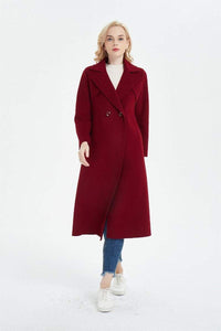 Red wool coat, winter coat, womens coat, long coat, wool coat, winter wool coat, womens wool coat, long wool coat, pockets coat C1356