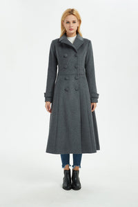 Gray winter wool coat, winter women coat, long gray wool coat, wool coat women, winter wool coat, warm coat, long warm coat C1369