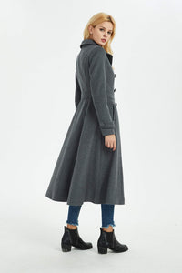 Gray winter wool coat, winter women coat, long gray wool coat, wool coat women, winter wool coat, warm coat, long warm coat C1369