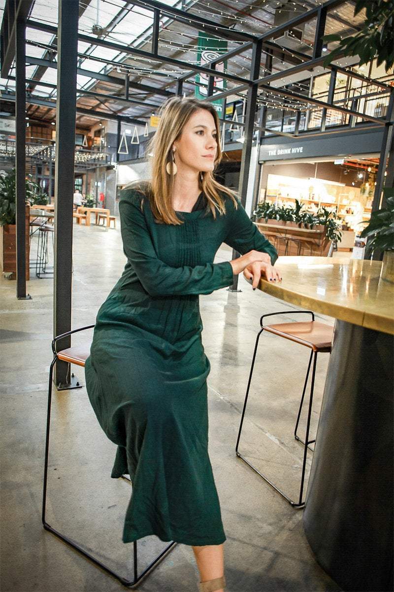 dark green dress
