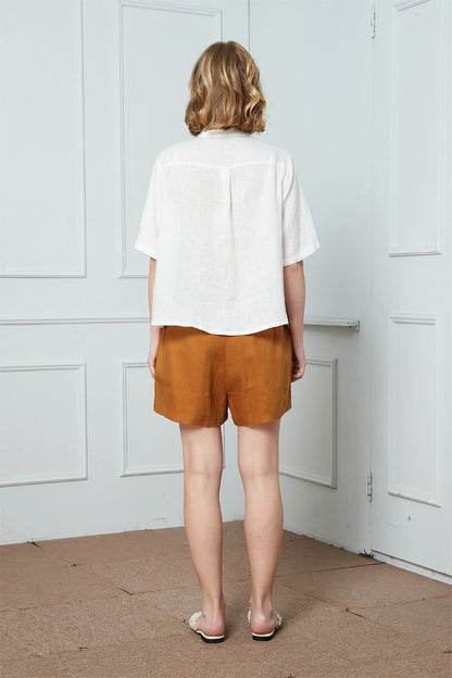 Linen shirt, Washed linen shirt, white shirt, Oversized linen shirt,  Linen everyday shirt, summer shirt, womens shirt C1391