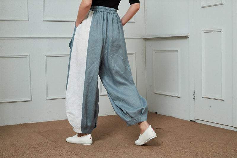 Oversize Linen Lantern Pants, Stylish Harem Pants for Women, Casual  Drawstring Elastic Waist Pants, Street Chic Sport Harem Pant C1460