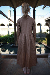 Brown linen dress, linen shirt dress, shirt dress women, simiple linen dress, womens shirt dress, linen casual dress C1493