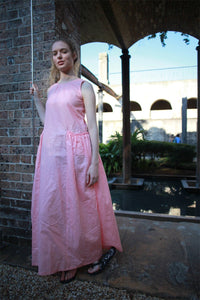 Pink dress, linen dress, pink linen dress, long linen dress, sleevelesss dress, womens dress, pockets dress, summer dress C1495