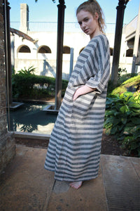 Oversized linen dress, stripe linen dress, maxi linen dress, summer linen dress, womens dresses, handmade dress C1494