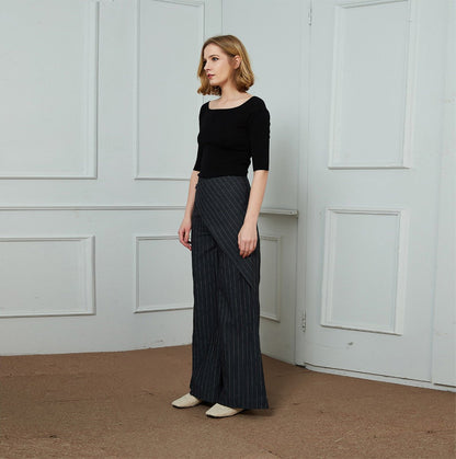 linen pants, stripe linen pants, long leg pants, width linen pants, fashion linen pants, handmade linen pants C1453