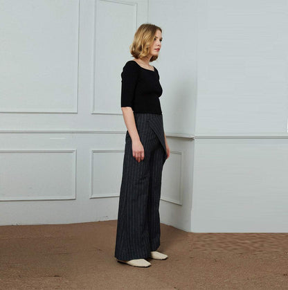 linen pants, stripe linen pants, long leg pants, width linen pants, fashion linen pants, handmade linen pants C1453