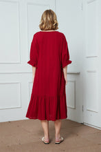 Load image into Gallery viewer, red cotton dress
