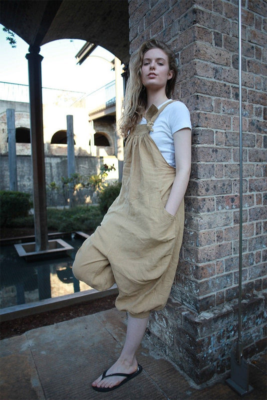 linen jumpsuit, linen jumpsuit women, Washed linen overall, Linen overall, oversized jumpsuit C1503