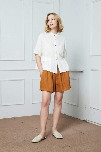 Linen shirt, Washed linen shirt, white shirt, Oversized linen shirt,  Linen everyday shirt, summer shirt, womens shirt C1391