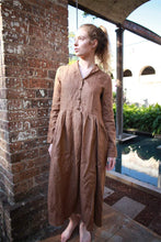 Load image into Gallery viewer, Brown linen dress, linen shirt dress, shirt dress women, simiple linen dress, womens shirt dress, linen casual dress C1493
