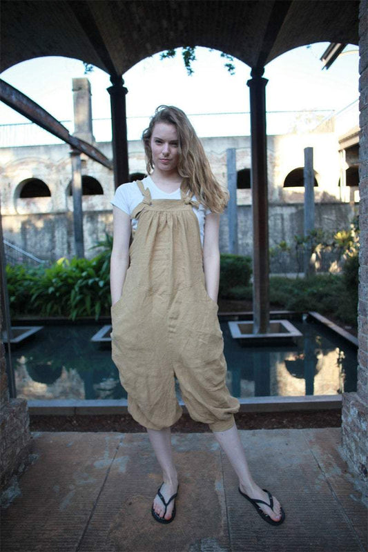 linen jumpsuit, linen jumpsuit women, Washed linen overall, Linen overall, oversized jumpsuit C1503