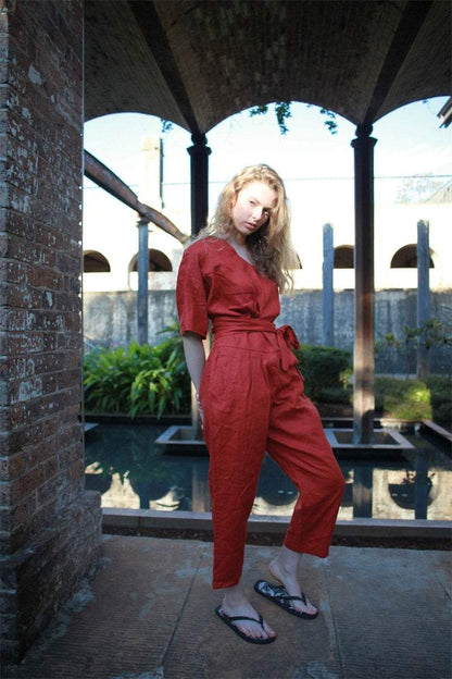 Washed long linen overall, Linen romper, Linen Jumpsuit Women, Oversized Jumpsuit, Linen jumpsuit, Loose linen Jumpsuit C1498