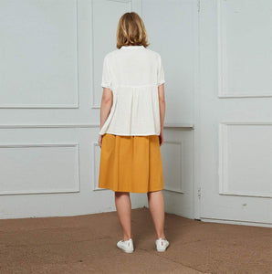 Oversized White Washed Linen Shirt Women C1457 L#yy04028