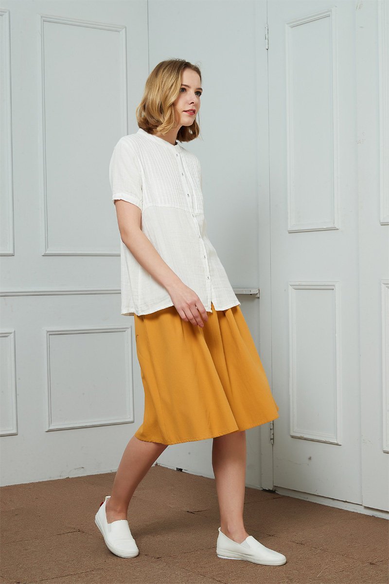 Oversized White Washed Linen Shirt Women C1457 L#yy04028