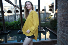 Load image into Gallery viewer, yellow linen blouse, Oversized linen blouse, linen blouse, womens linen blouse, summer linen blouse C1504

