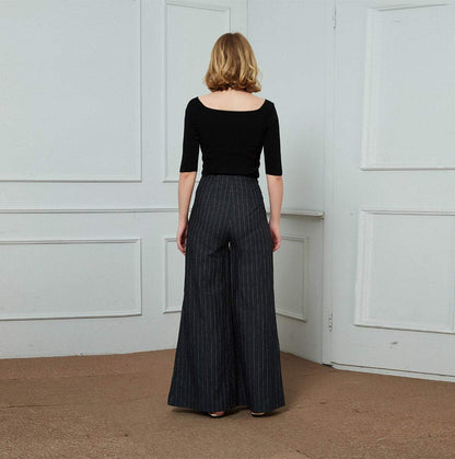 linen pants, stripe linen pants, long leg pants, width linen pants, fashion linen pants, handmade linen pants C1453
