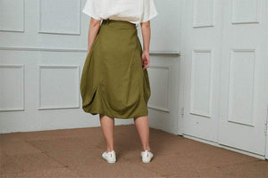 Linen Skirts for Womens, Summer Skirt, Linen Loose Skirt, midi linen Skirt, Linen Skirt, Asymmetrical Skirt C1464