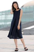 Load image into Gallery viewer, sleeveless linen tunic dress C263
