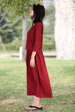 Load image into Gallery viewer, Asymmetrical Linen Maxi dress C0265

