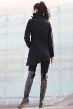 Load image into Gallery viewer, Asymmetrical coat, high collar coat C227
