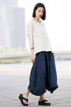 Load image into Gallery viewer, elastic wasit casual linen maxi skirt C374

