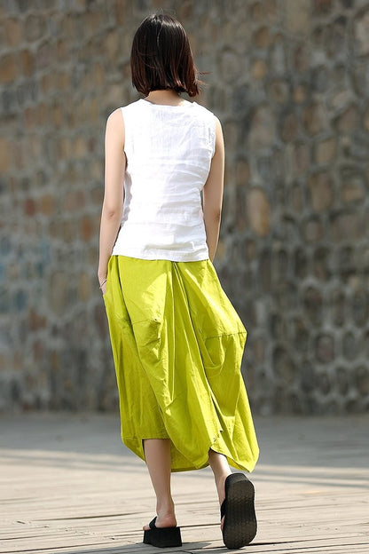 Linen blouse, white linen blouse, linen top, loose linen blouse, sleeveless linen top, summer blouse, summer linen top, women blouse CF118