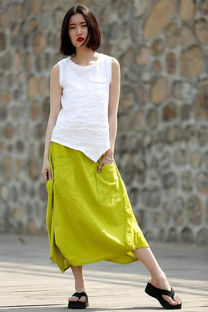 Linen blouse, white linen blouse, linen top, loose linen blouse, sleeveless linen top, summer blouse, summer linen top, women blouse CF118