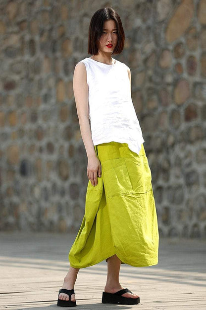 Linen blouse, white linen blouse, linen top, loose linen blouse, sleeveless linen top, summer blouse, summer linen top, women blouse CF118