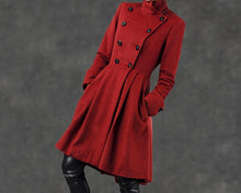 Load image into Gallery viewer, Asymmetrical Military wool Coat jacket C788

