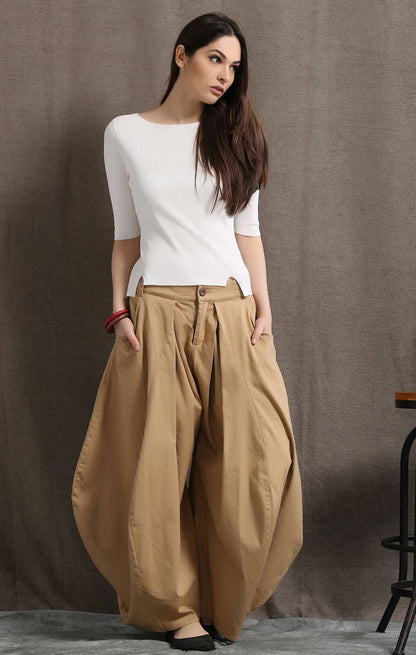 Brown pants, womens pants, summer trousers, casual pants, long pants, wide leg pants, fashion pants, loose trousers,  womens trousers C412