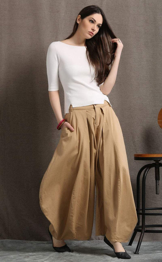 Brown pants, womens pants, summer trousers, casual pants, long pants, wide leg pants, fashion pants, loose trousers,  womens trousers C412