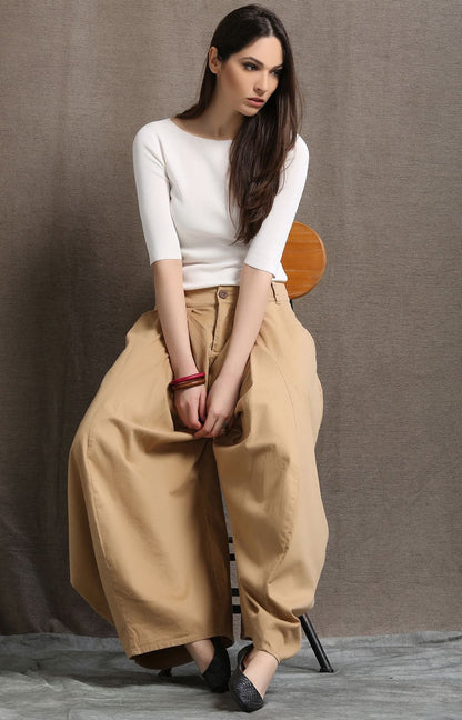 Brown pants, womens pants, summer trousers, casual pants, long pants, wide leg pants, fashion pants, loose trousers,  womens trousers C412