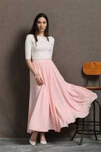 Chiffon Skirt, womens skirts, pink chiffon skirt, floaty maxi skirt, chiffon maxi skirt, long chiffon skirt, chiffon wedding skirt C595